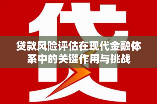 吉隆贷款风险评估在现代金融体系中的关键作用与挑战