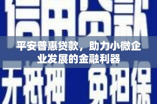 吉隆平安普惠贷款，助力小微企业发展的金融利器