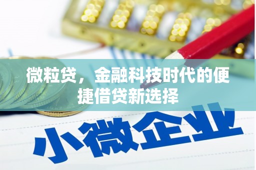 吉隆微粒贷，金融科技时代的便捷借贷新选择