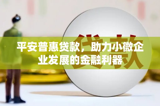 吉隆平安普惠贷款，助力小微企业发展的金融利器